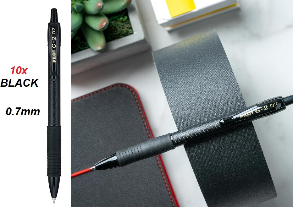 Pilot G2 Edge Premium Gel Pens, Fine Point 10x BLACK