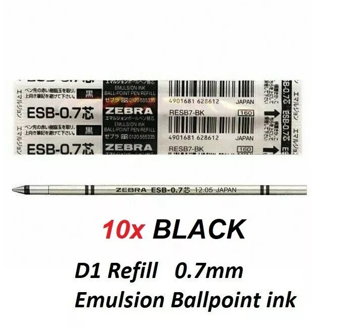 Ballpoint Refill Zebra D1 Refill ZEBRA ESB-07 Emulsion Ballpoint