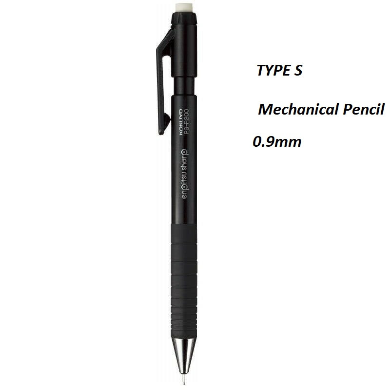 KOKUYO Enpitsu Sharp Type S - Portamine Meccanico 0,9 Mm - Corpo Nero - Matita Da Scrittura Giapponese - 3