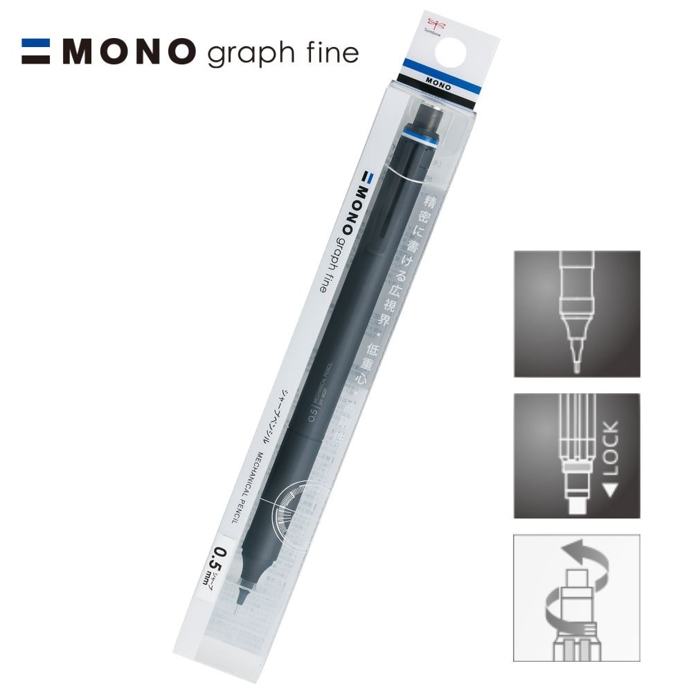 Tombow Portamine Mono Graph – Matita Meccanica 0.5 Mm – Colore Nero – Modello Sh-mg11 – Con Gommino Sul Retro - 2