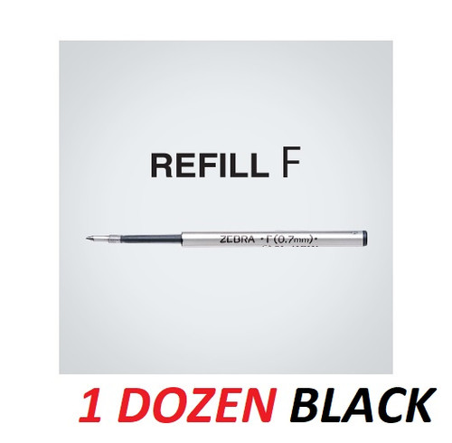 Zebra F Refill 0.7mm - 1 DOZEN BLACK