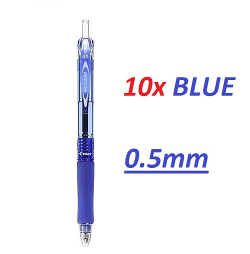 Pilot Acroball 0.5mm Ballpoint Pens - 10x BLUE