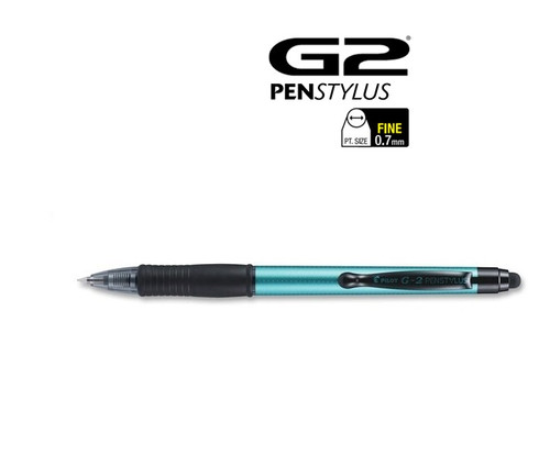Pilot G2 STYLUS Pen 0.7mm Turquoise Body BLACK ink