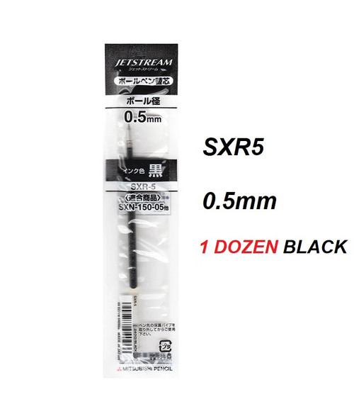 Uniball SXR5 Refill 0.5mm - 1 DOZEN BLACK