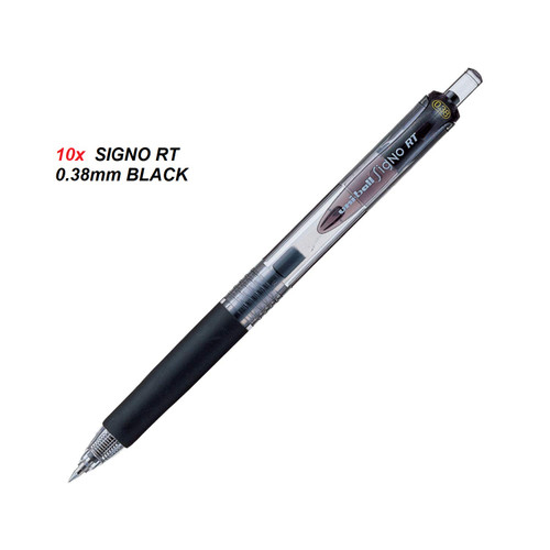 UNIBALL Signo RT Gel Pen 0.38mm - 10x BLACK