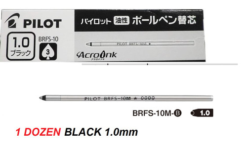 Pilot  BRFS-10M Refills 1.0mm (D1)  - 1 Dozen BLACK