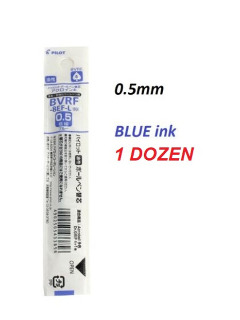 Pilot Multi Pen REFILLS (BVRF-8EF) Extra Fine 0.5mm - 1 DOZEN BLUE