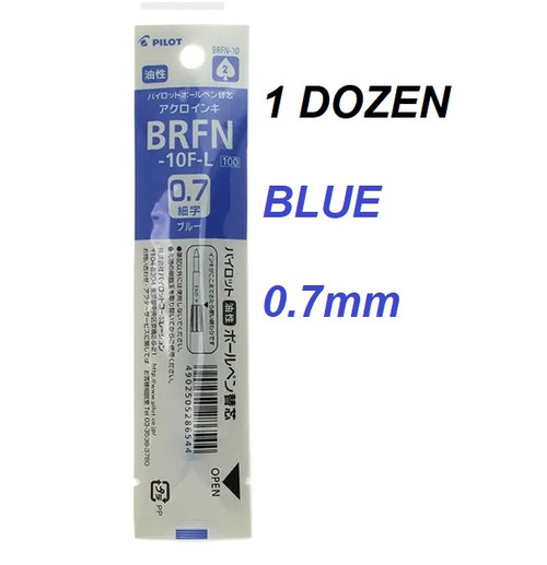 PILOT BRFN-10F-L Refill FINE Tip 0.7mm - 1 Dozen BLUE