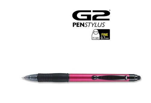 Pilot G2 STYLUS Pen 0.7mm PINK BODY BLACK 