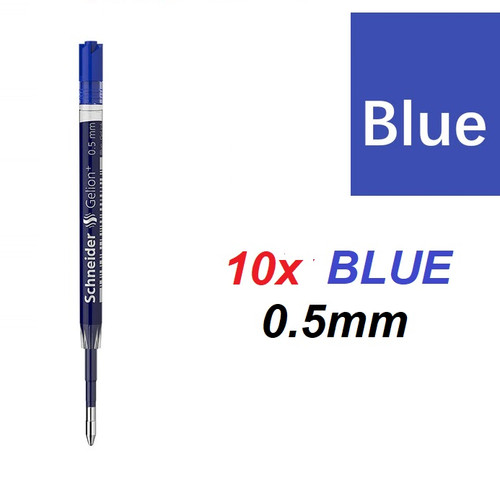 Schneider Gelion+ 0.5mm Gel ink REFILL - 10x BLUE ink