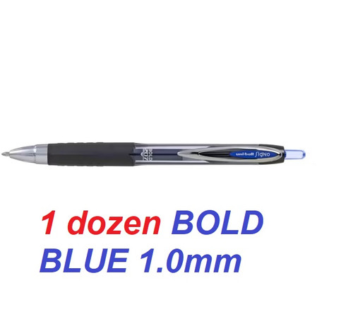 UNIBALL Signo 207 Gel Rollerball Pen 1.0mm BOLD -1 DOZEN BLUE