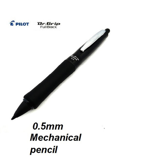 Pilot Dr.Grip Full Black Shaky Pencil 0.5mm - Ergonomic Mechanical Pencil With Comfort Grip