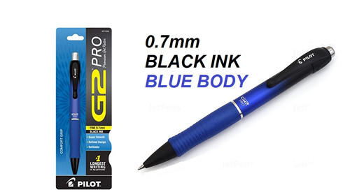 Pilot G2 Pro Premium Retractable Gel ink Pen 0.7mm BLUE - 1x ONLY BLACK INK