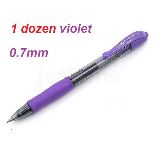  Pilot G2 Retractable Gel Pen FINE tip 0.7mm  - 1 Dozen Violet