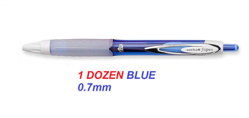 UNIBALL Signo 207 Gel Pen 0.7mm WHITE BODY - 1 DOZEN BLUE 