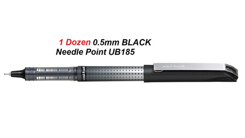 UNIBALL Eye Needlepoint Rollerball Pen UB185S 0.5mm - 1 Dozen BLACK