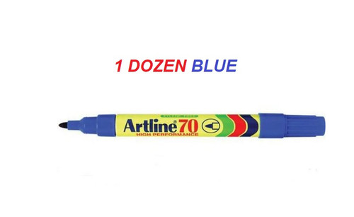 Artline Permanent Marker EK70 Bullet Tip 1.5mm - 1 DOZEN BLUE