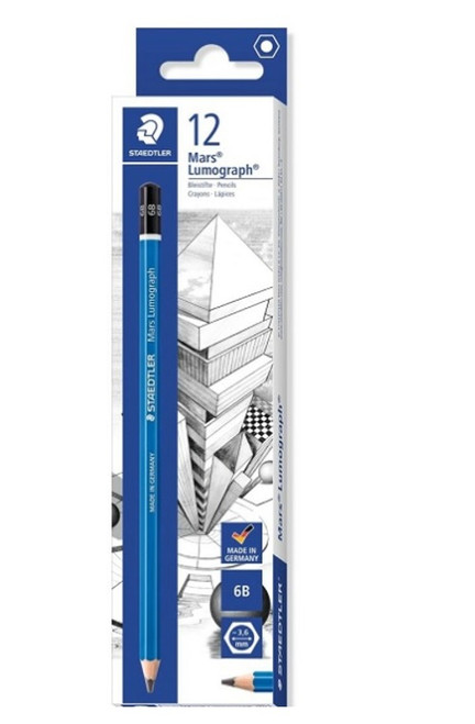 STAEDTLER Mars Lumograph Graphite Pencil 6B - 1 DOZEN
