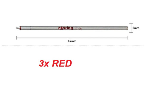 Rotring  4C Multi-pen ballpoint refill Fine Tip - 3x only RED