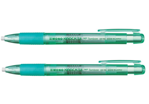 Tombow Mono Knock Pen Style Eraser Pen 3.8mm - 2x GREEN