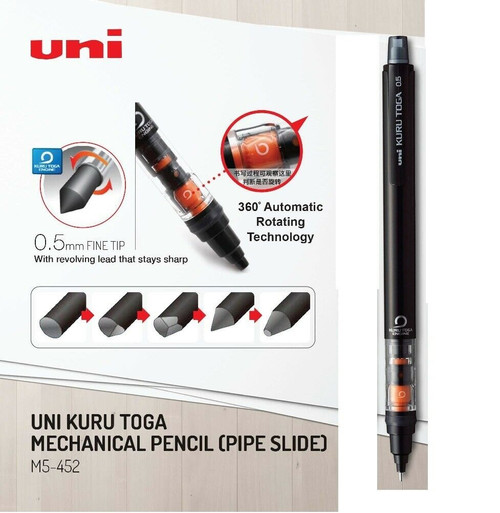 Uniball Kuru Toga 0.5mm
Pipe Slide Auto Lead Rotate Mechanical Pencil (M5-452)
