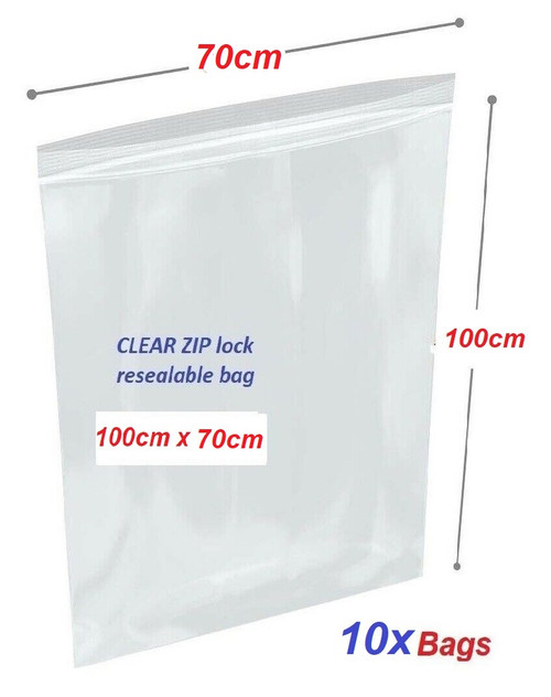  Clear Re-sealable plastic bag 100cm x 70cm XXL - 10x bags