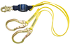 DBI Sala 1246159 Force2 Double Leg 100% Tie Off Shock Absorbing Lanyard, 6 ft. (1.8m) web,  Steel Rebar Hooks at Each End, Mfg# 1246159