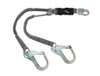 MSA 10193555 V-Series 6 ft. Stretch Twin Leg Lanyard with 36CL Large Snaphooks at Leg Ends