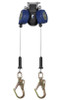 FallTech 8' FT-X™ Cable Class 2 Leading Edge Personal SRL-P, Twin-leg with Steel Swivel Mini Rebar Hook | MFG # 82808TP0S