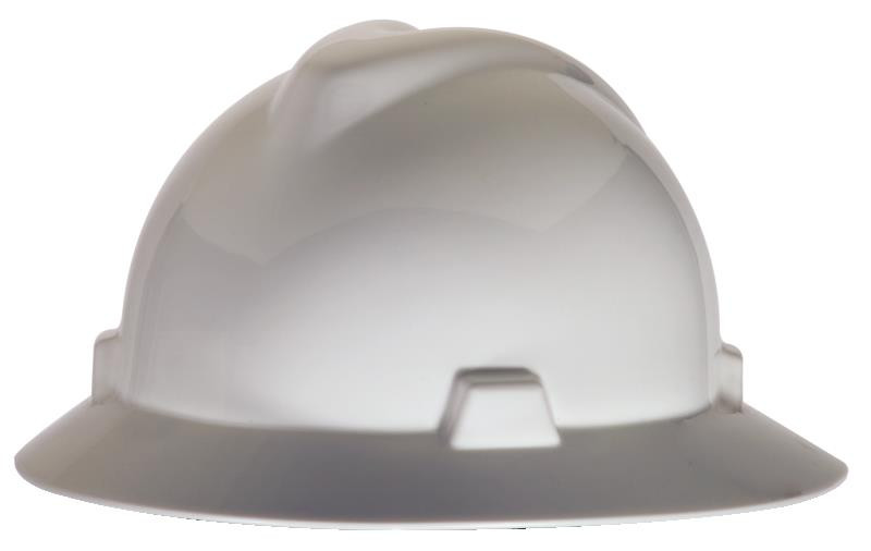 MSA V-Gard Slotted Full Brim Hard Hard with Staz-On Suspension