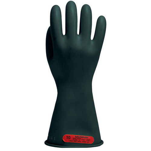 Salisbury® Class 0 Black Electricians Gloves, Low Voltage, 14" Length, Mfg# E014B