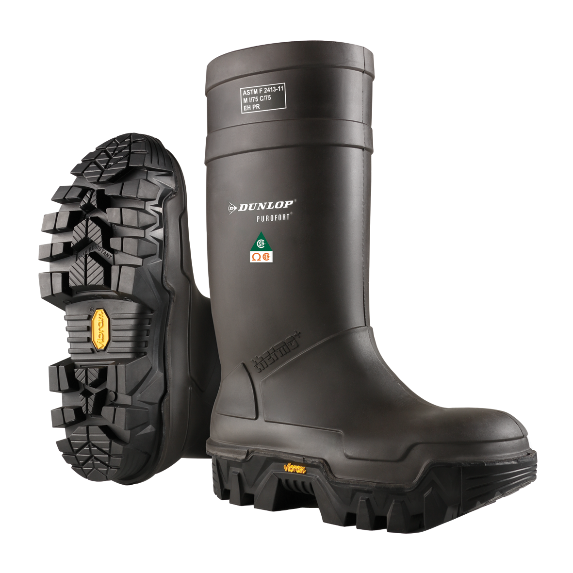 Dunlop® Explorer Thermo+ Full Safety Steel Toe Boot with Vibram Sole, Black, Mfg# E902-033