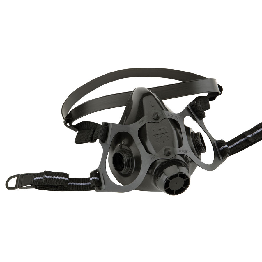 North by Honeywell 770030 Half Face Silicone Respirator With Dual Cartridge Connectors