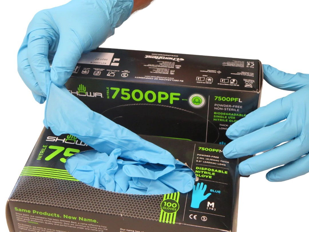 Showa Best 8005PF N-DEX® Disposable Nitrile Gloves, 8 Mil Showa Best 8005PF N-DEX® Disposable Nitrile Gloves, 8 Mil