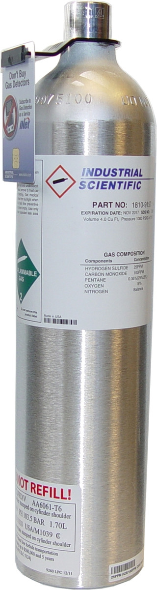 Industrial Scientific Calibration and Bump Test Gas 18109157, 116