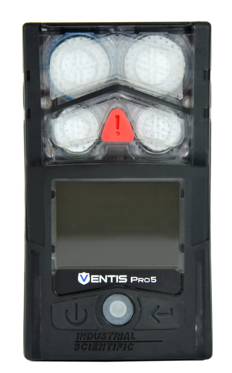 Industrial Scientific Ventis Pro5 Multi-Gas Monitor, LEL (Pentane), CO, H2S, O2, Slim Extended Range Li-ion, Desktop Charger, Black, Mfg# VP5-K1234100101