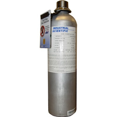 Industrial Scientific 18107292 Calibration Gas, 100 ppm Isobutylene, 34 Liter, Hazmat