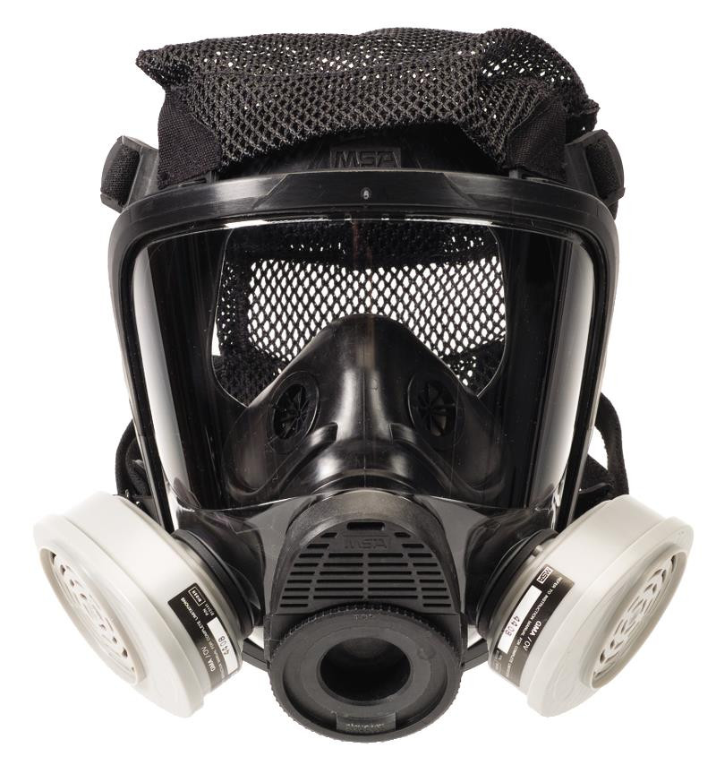 MSA Advantage 4200 Full Face Respirator, Hycar, Twin Port, Polyester Net Head Harness