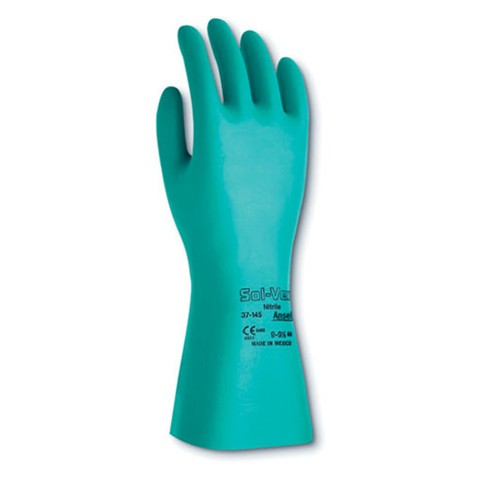 Ansell® Solvex® 37-145 Green Nitrile Chemical Gloves, 13 inch