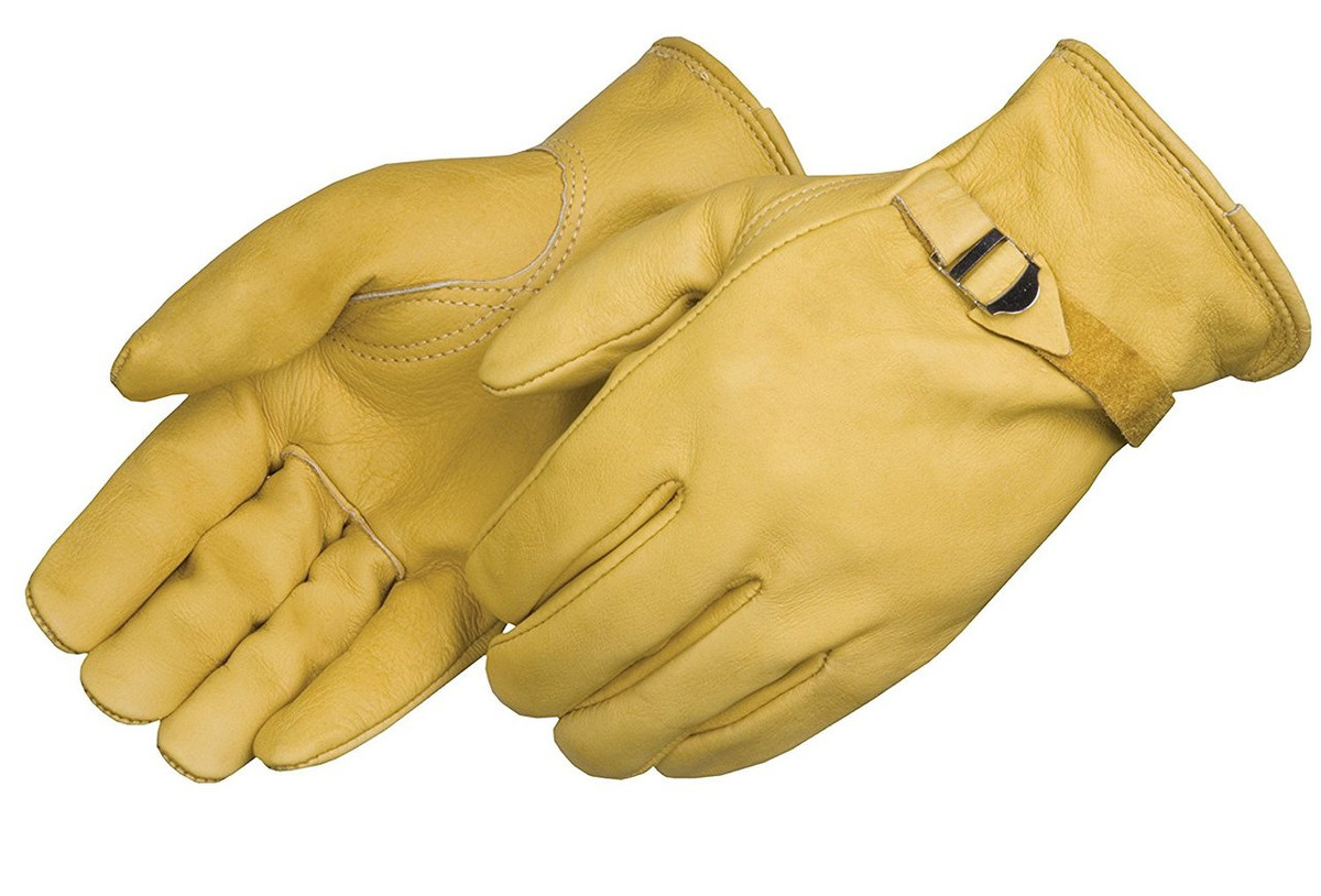 Liberty Glove 6004 Premium Golden Leather Drivers Gloves, Leather Pull Strap, Cowhide, Keystone Thumb