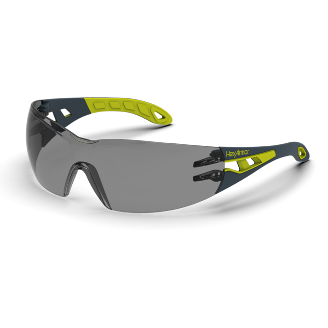 Hexarmor MX200 Safety Eyewear, Grey 23% Light Transmission Lens with TruShield Coating, Mfg# 11-10006-02