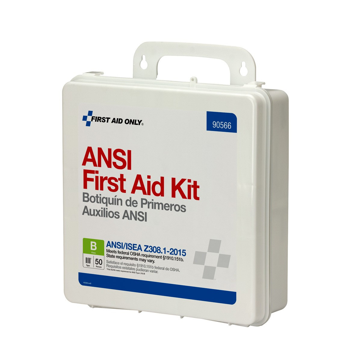 First Aid Only 50 Person Bulk First Aid Kit, ANSI Class B , Type III, Weatherproof Plastic Case, Wall Mount