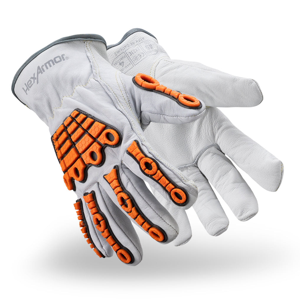 HexArmor Chrome SLT 4060 Leather Impact Gloves, ANSI Cut Level A5
