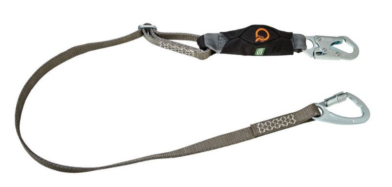MSA 10193560 V-Series 6 ft. Tie-back Single Leg Adjustable Lanyard with FP5K Carabiner at Leg End