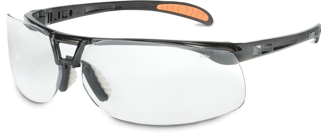 Uvex Protégé S4200HS Safety Eyewear, Black Frame with Clear HydroShield Anti-Fog Lens