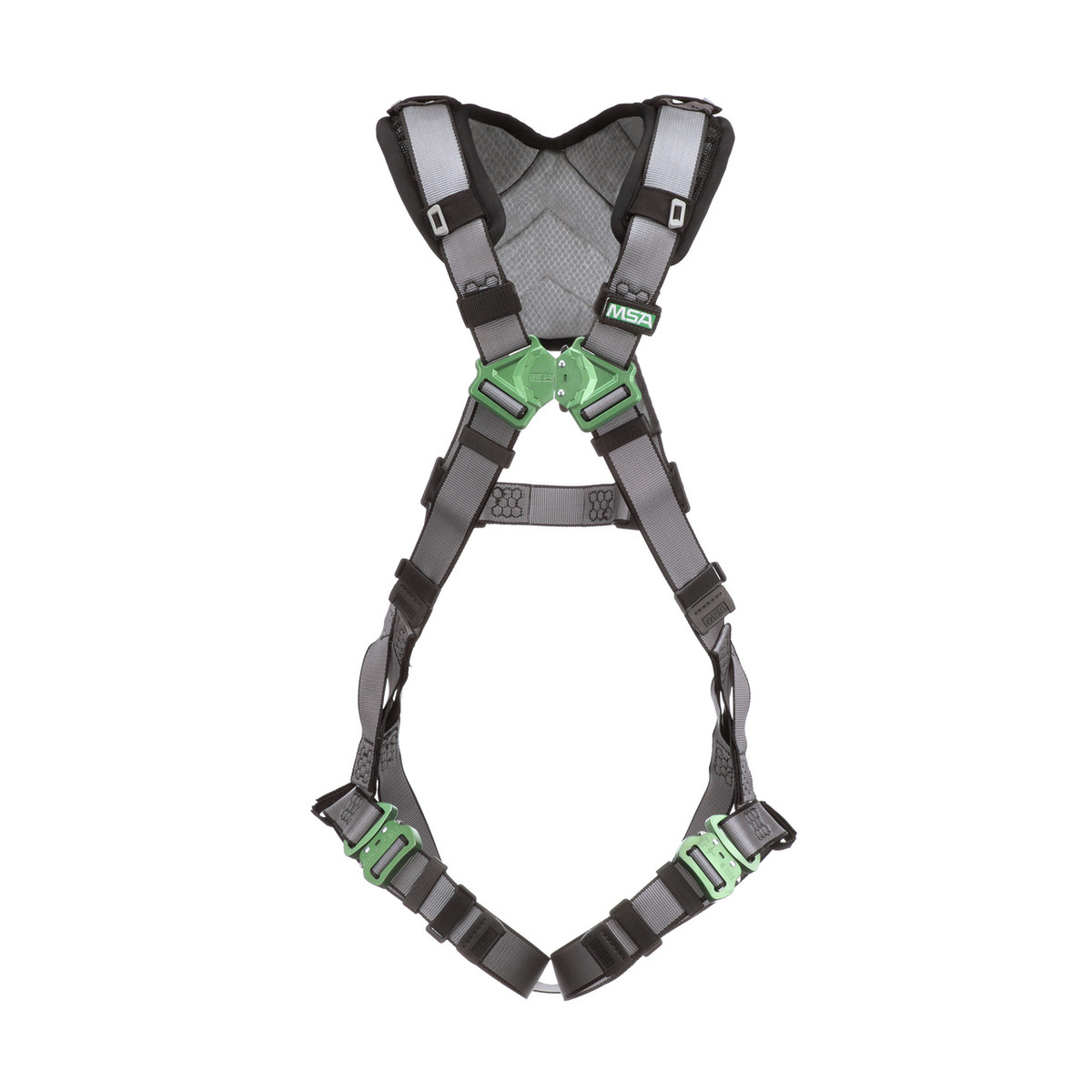 MSA V-FIT Full Body Harness, Back D-Ring, Quick-Connect Leg Straps, Shoulder Padding