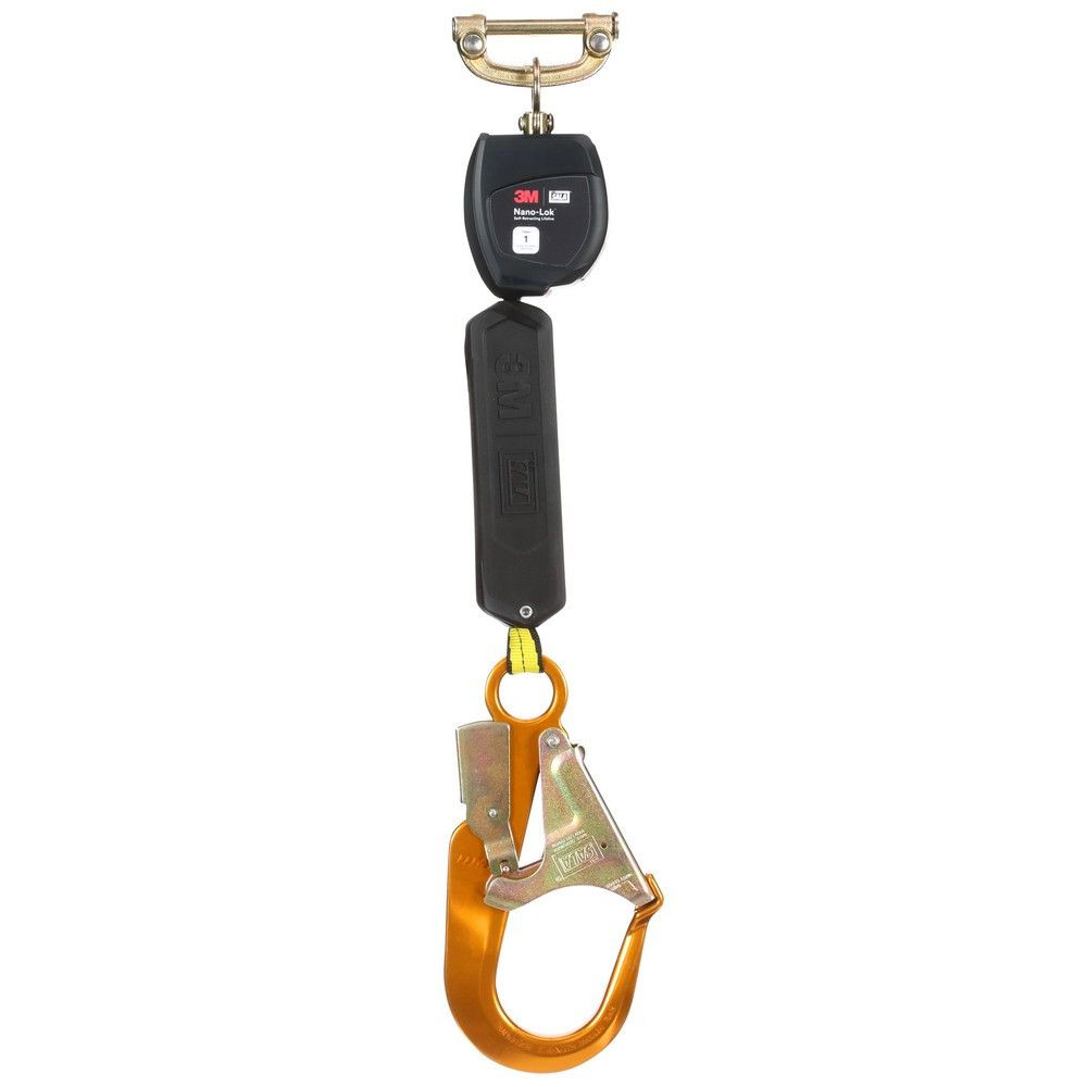 3M DBI Sala 3100525 Nano-Lok Single Leg 6 ft. ANSI Class 1 Self Retracting Life Line with Single Pin Connector and Aluminum Rebar Hook