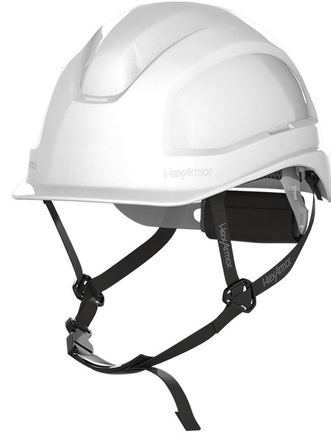 HexArmor®  Ceros™  XP450AE Short Brim, NON-Vented Class C and Class E Safety Helmet  with Adjustable Chin Strap