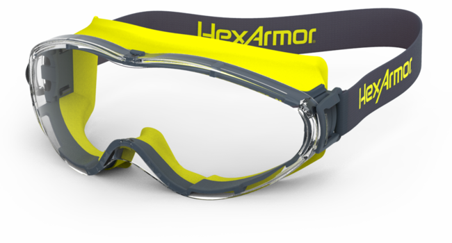 Hexarmor LT300 Safety Goggles, Clear Lens with TruShield®2SF Coating, Neoprene Strap, Mfg# 12-10004-02