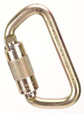 MSA Steel Carabiner, 9/16" Gate Opening, Auto-Locking, 3600 lb, Mfg# 10089205